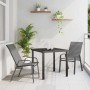Conjunto de Comedor de Jardín 3 pcs Gris Textileno y acero