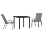 Conjunto de Comedor de Jardín 3 pcs Gris Textileno y acero