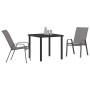 Conjunto de Comedor de Jardín 3 pcs Gris Textileno y acero