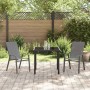 Conjunto de Comedor de Jardín 3 pcs Gris Textileno y acero