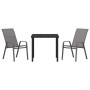 Conjunto de Comedor de Jardín 3 pcs Gris Textileno y acero