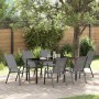 Conjunto de Comedor de Jardín 7 pcs Gris Textileno y acero