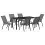 Conjunto de Comedor de Jardín 7 pcs Gris Textileno y acero