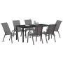 Conjunto de Comedor de Jardín 7 pcs Gris Textileno y acero