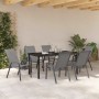 Conjunto de Comedor de Jardín 7 pcs Gris Textileno y acero