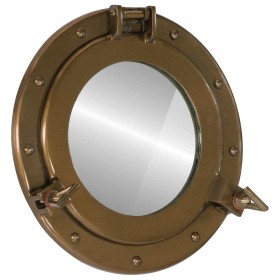 Espejo de ojo de buey de pared aluminio y vidrio Ø30 cm