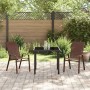 Conjunto de Comedor de Jardín 3 pcs Marrón Textileno y acero