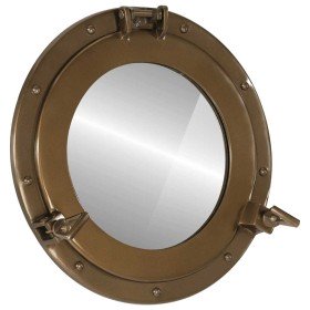 Espejo de ojo de buey de pared aluminio y vidrio Ø38 cm