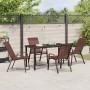 Conjunto de Comedor de Jardín 5 pcs Marrón Textileno y acero