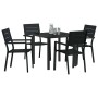 Conjunto de Comedor de Jardín 5 pcs Negro HDPE
