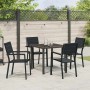 Conjunto de Comedor de Jardín 5 pcs Negro HDPE