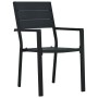 Conjunto de Comedor de Jardín 5 pcs Negro HDPE