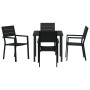 Conjunto de Comedor de Jardín 5 pcs Negro HDPE