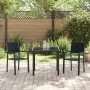 Conjunto de Comedor de Jardín 3 pcs Negro Poliratán