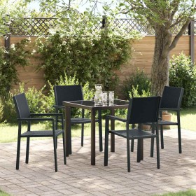 Conjunto de Comedor de Jardín 5 pcs Negro Poliratán