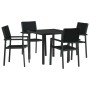 Conjunto de Comedor de Jardín 5 pcs Negro Poliratán