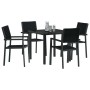 Conjunto de Comedor de Jardín 5 pcs Negro Poliratán