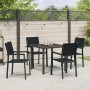 Conjunto de Comedor de Jardín 5 pcs Negro Poliratán