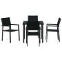 Conjunto de Comedor de Jardín 5 pcs Negro Poliratán