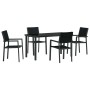 Conjunto de Comedor de Jardín 5 pcs Negro Poliratán
