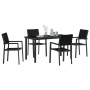 Conjunto de Comedor de Jardín 5 pcs Negro Poliratán