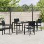 Conjunto de Comedor de Jardín 5 pcs Negro Poliratán