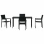 Conjunto de Comedor de Jardín 5 pcs Negro Poliratán