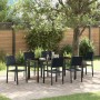 Conjunto de Comedor de Jardín 7 pcs Negro Poliratán