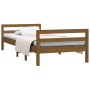 Estructura de cama madera maciza de pino marrón miel 75x190 cm de vidaXL, Camas y somieres - Ref: Foro24-821642, Precio: 114,...