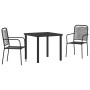 Conjunto de Comedor de Jardín 3 pcs Negro