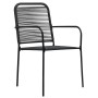 Conjunto de Comedor de Jardín 3 pcs Negro