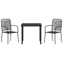 Conjunto de Comedor de Jardín 3 pcs Negro