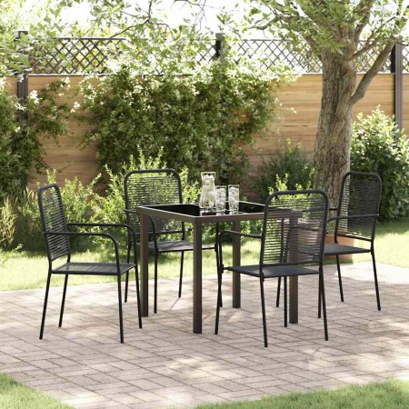 Conjunto de Comedor de Jardín 5 pcs Negro