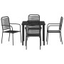Conjunto de Comedor de Jardín 5 pcs Negro