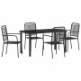 Conjunto de Comedor de Jardín 5 pcs Negro