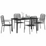 Conjunto de Comedor de Jardín 5 pcs Negro