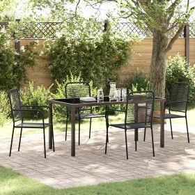 Conjunto de Comedor de Jardín 5 pcs Negro