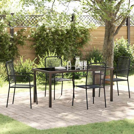 Conjunto de Comedor de Jardín 5 pcs Negro