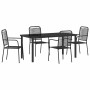 Conjunto de Comedor de Jardín 5 pcs Negro