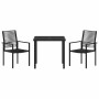 Conjunto de Comedor de Jardín 3 pcs Negro Ratana de PVC
