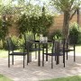 Conjunto de Comedor de Jardín 5 pcs Negro Ratana de PVC