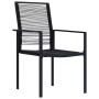 Conjunto de Comedor de Jardín 5 pcs Negro Ratana de PVC