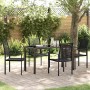 Conjunto de Comedor de Jardín 5 pcs Negro Ratana de PVC