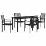 Conjunto de Comedor de Jardín 5 pcs Negro Ratana de PVC