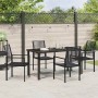 Conjunto de Comedor de Jardín 5 pcs Negro Ratana de PVC