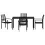 Conjunto de Comedor de Jardín 5 pcs Negro Ratana de PVC