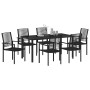 Conjunto de Comedor de Jardín 7 pcs Negro Ratana de PVC