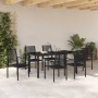 Conjunto de Comedor de Jardín 7 pcs Negro Ratana de PVC