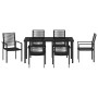 Conjunto de Comedor de Jardín 7 pcs Negro Ratana de PVC