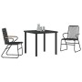 Conjunto de Comedor de Jardín 3 pcs Negro Ratana de PVC